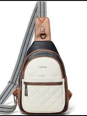 Faux Leather Sling Bag Crossbody Fanny Pack Travel Purse